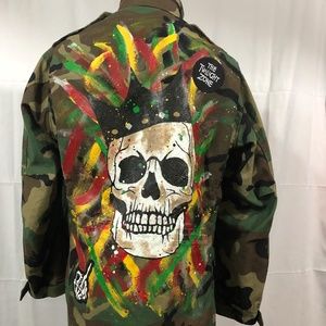Customized Army Fatigue Jacket (Skull)